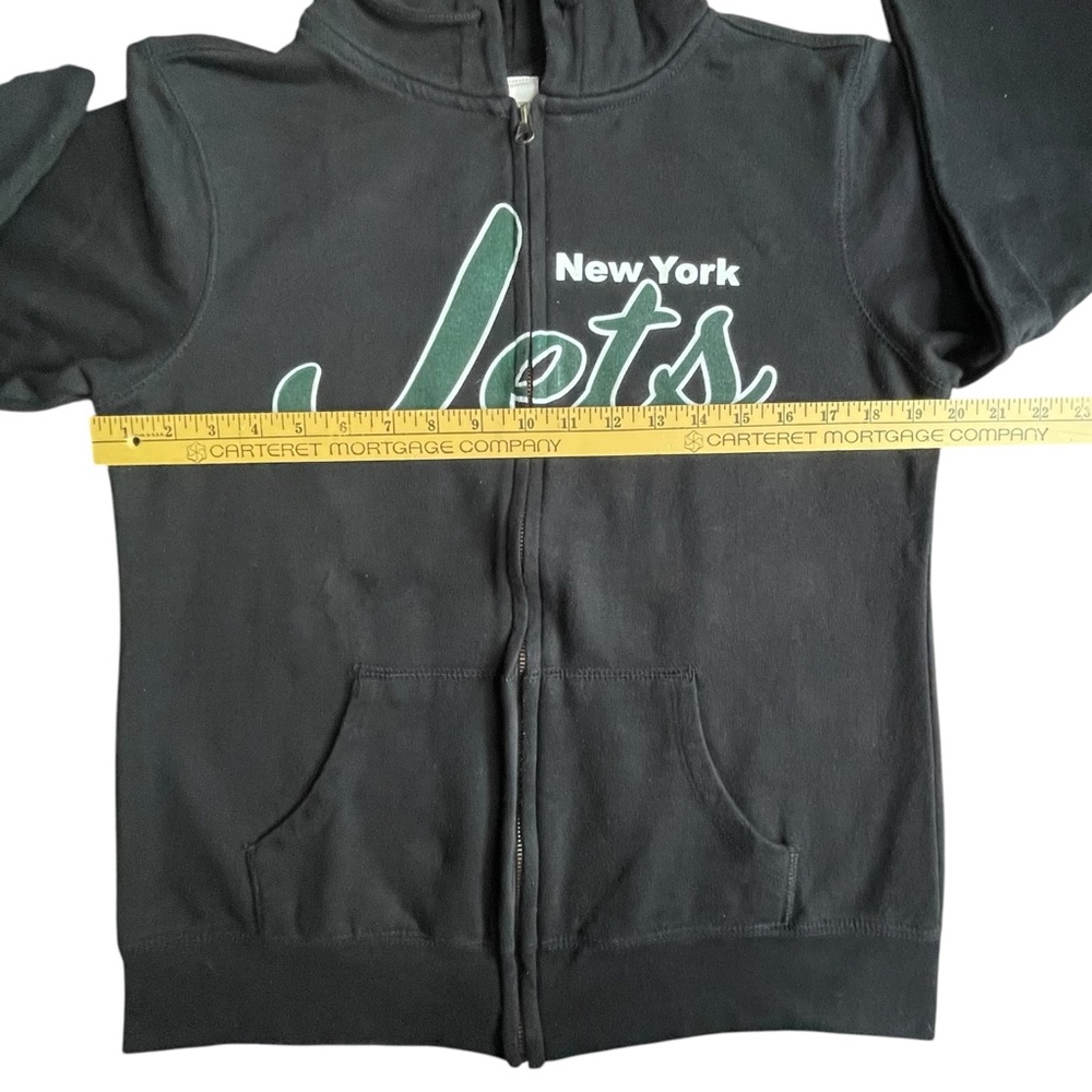 New York Jets Football Team Full Zip Hoodie Sweatshirt Womens Medium Black NFL - Picture 13 of 14